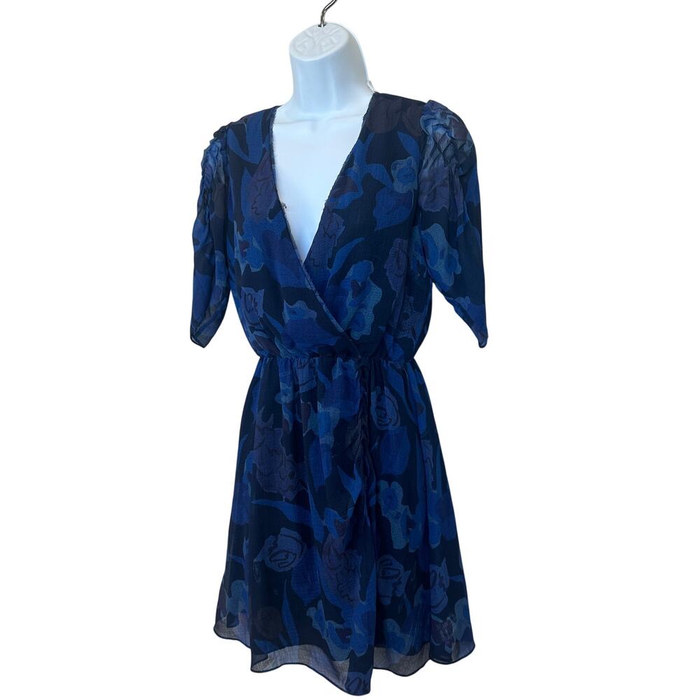 Ted Baker Blue Rose Mini Wrap Dress SIZE 0 Party Special Occasion Cocktail $300 - Picture 7 of 10